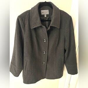 BROMLEY COLLECTION Black Wool Quiet Luxury Peacoat Vtg Womens 2X